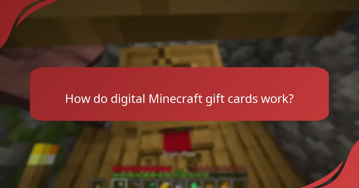 How do digital Minecraft gift cards work?