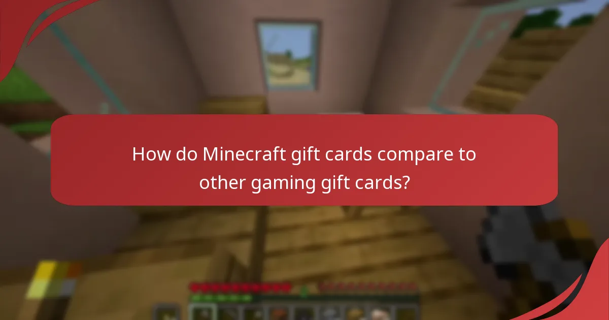 How do Minecraft gift cards compare to other gaming gift cards?