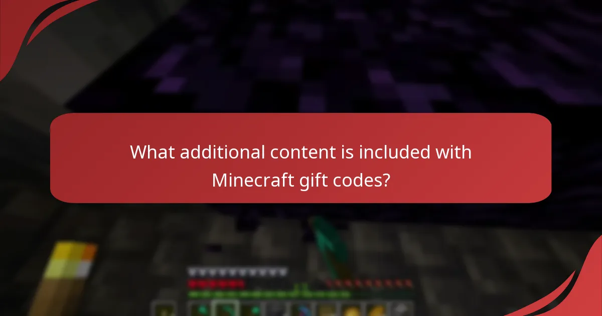 What additional content is included with Minecraft gift codes?