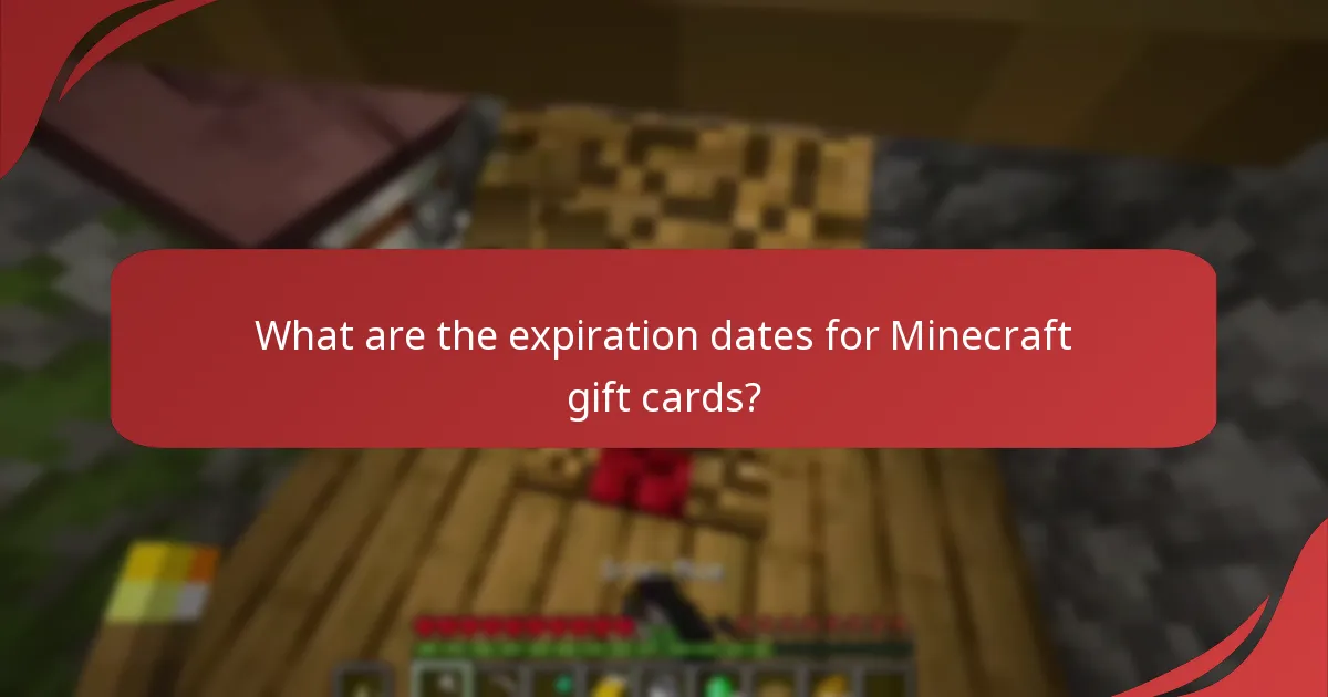 What are the expiration dates for Minecraft gift cards?