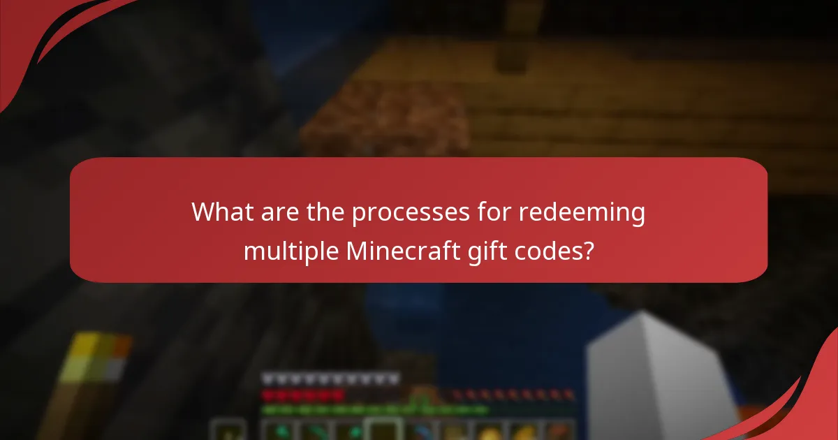 What are the processes for redeeming multiple Minecraft gift codes?
