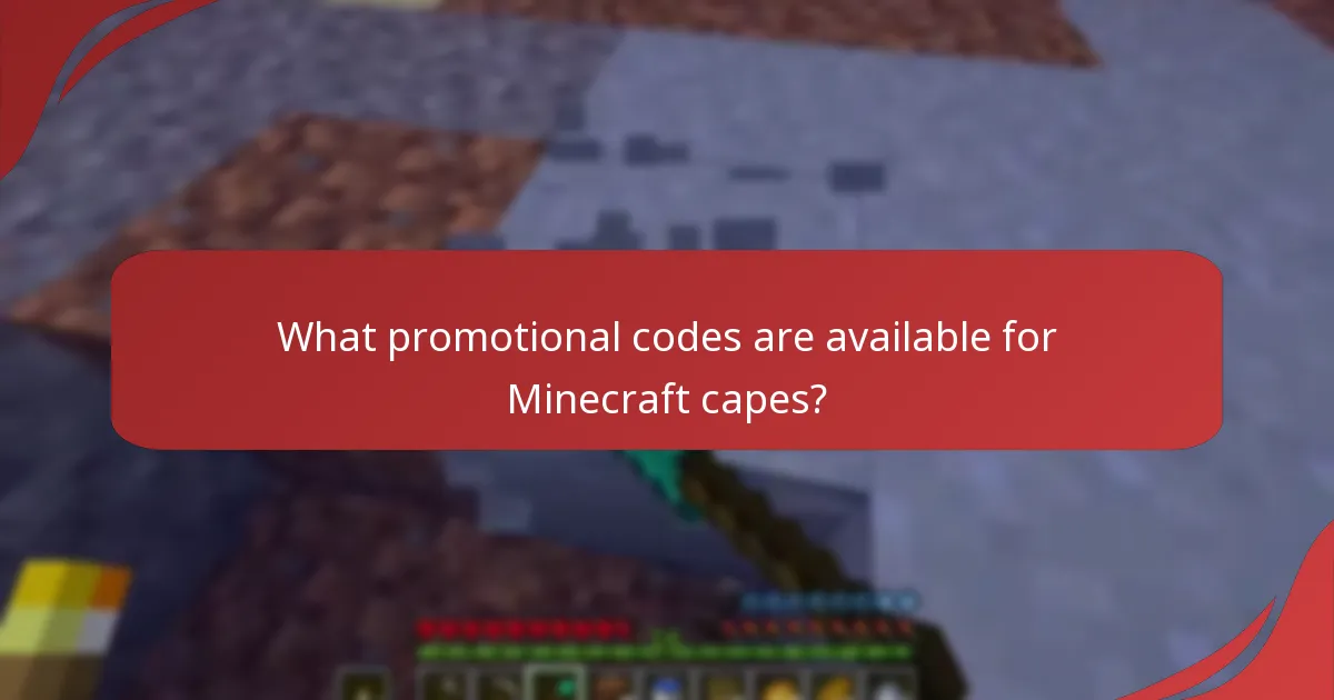 What promotional codes are available for Minecraft capes?