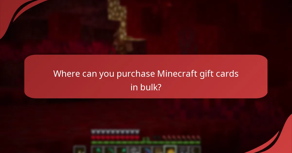 Where can you purchase Minecraft gift cards in bulk?